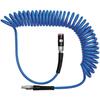 Spiral hose PU blue, safety coupling and plug NW7.4 type 9478